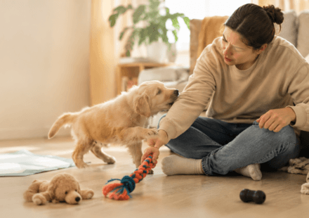 first time dog owner puppy biting redirect positive reinforcement behavior problem
