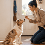 busy owner quick morning dog training routine 5 minutes positive reinforcement