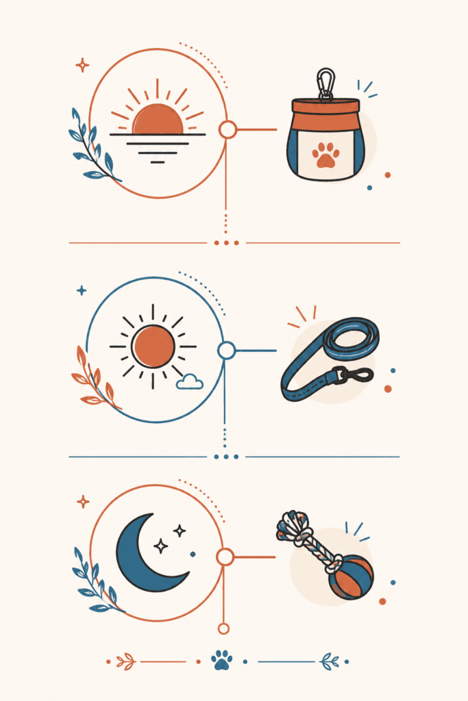 dog training daily schedule infographic morning afternoon evening routine.png
