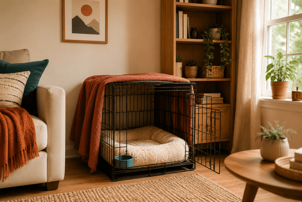 chart comparing five dog crate types by price and features