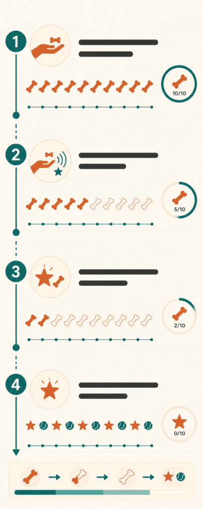 treat fading 4 phase method infographic dog training