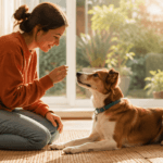 dog owner training session calm trust positive reinforcement