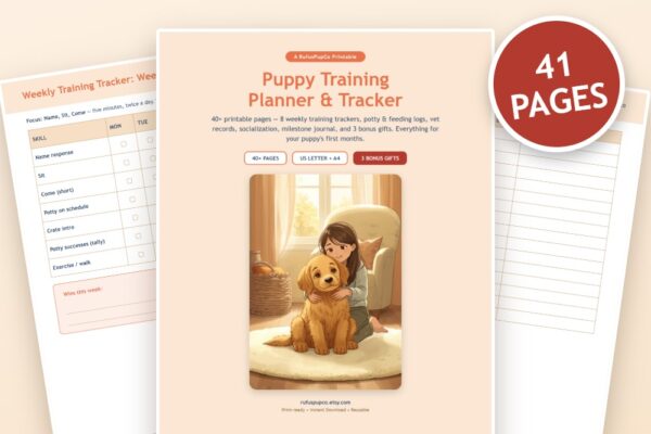 Printable Puppy Training Planner & Dog Training Cheat Sheets